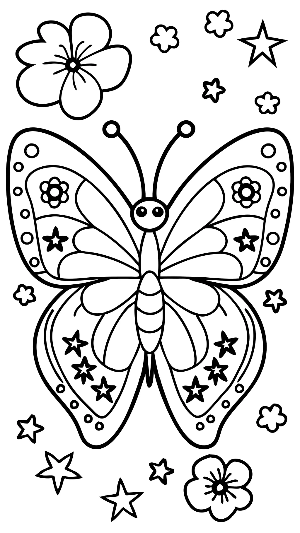 Página para colorear de mariposa fácil